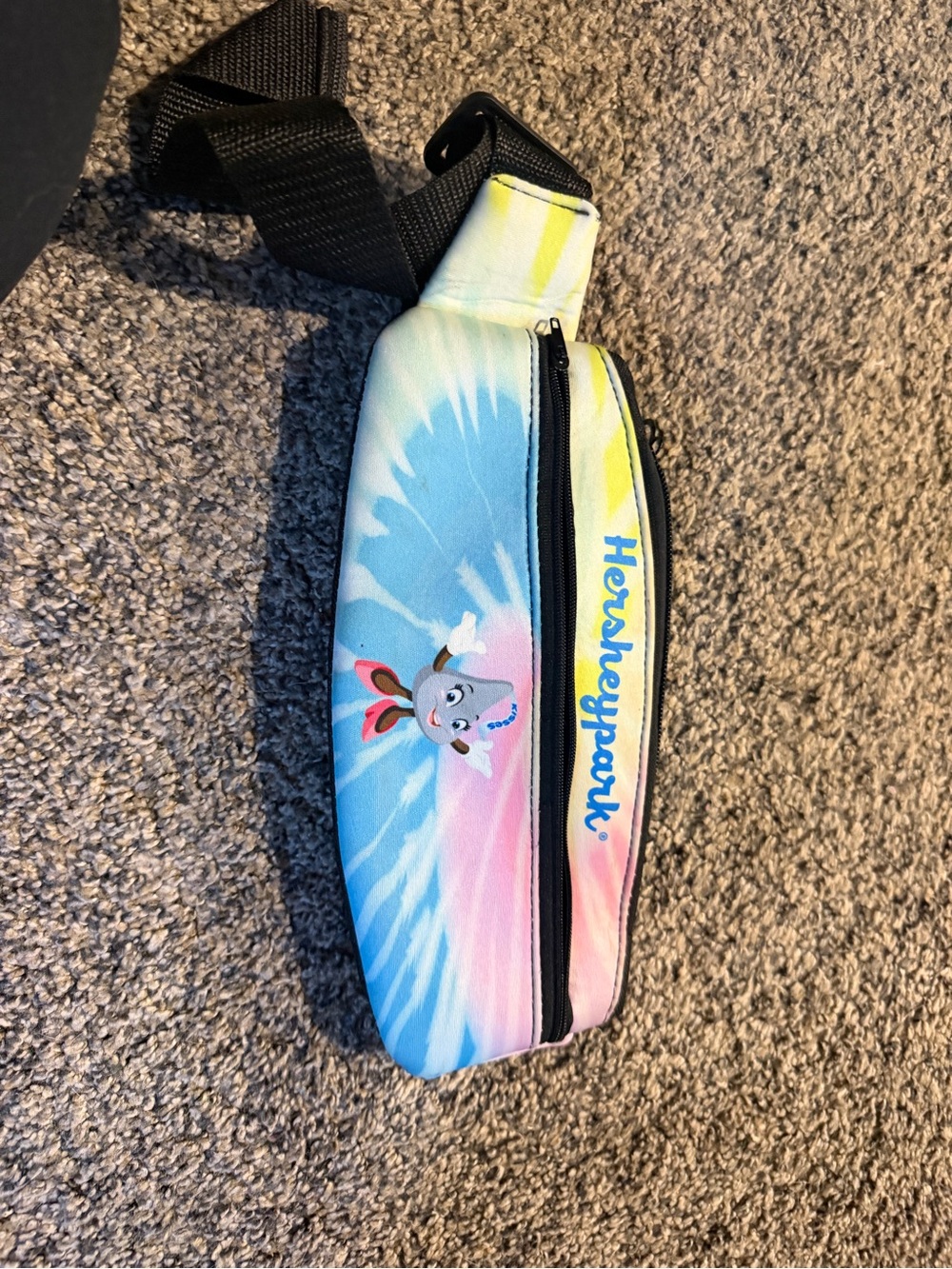 Kids Tie-Dye Bunny Fanny Pack - Pastel Blue & Pink